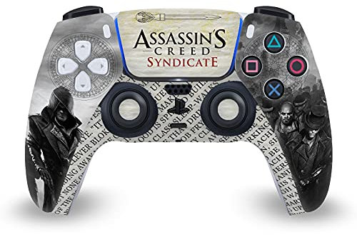 Head Case Designs Officially Licensed Assassin's Creed Newspaper Syndicate Graphics Vinyl Faceplate Sticker Gaming Skin Decal Cover Compatible With Sony PlayStation 5 PS5 DualSense Controller