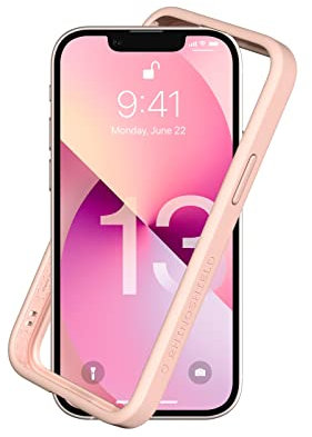 RhinoShield Coque Bumper Compatible avec [iPhone 13 Mini] | CrashGuard NX - Protection Fine Personnalisable - Absorption des Chocs [sans BPA] - Rose Poudré