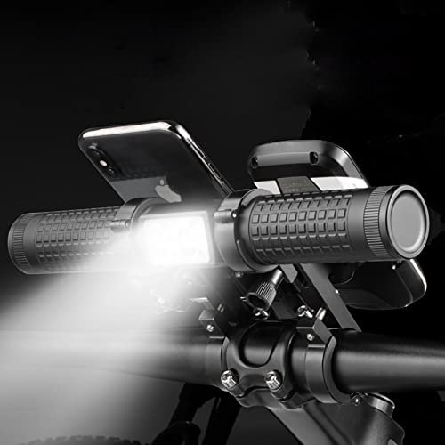 Redcomets 10000mAh Bicycle Light,Bike Handlebar Extender,Aviation Aluminum Alloy 2400lumens Bike Headlights,with a Bicycle Speedometer Holder&Bike Phone Mount,Super Bright Lights for Night Riding