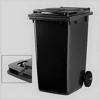 LPER Conteneur à déchets extérieur Professionnel 240 litres - Poubelle 2 Roues - Anthracite - Fabrication France éco-Responsable et Robuste 100% recyclé