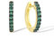 Santuzza 925 Sterling Silver Huggie Hoop Earrings 0.32 CT Green Spinel Cuff Pierced Earring (Gold Plated)