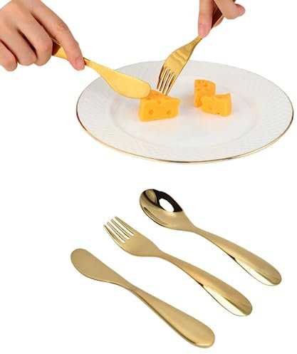304 Messer Gabel Löffel Edelstahl Küchengeschirr Set Kinderbesteck Sets Goldenes Besteck Set Gold