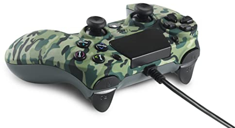 Spartan Gear Hoplite Manette Filaire, Compatible avec PC and Playstation 4, Camouflage Vert