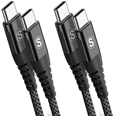2-Pack 2m 60W USB C to USB C Charger Cable, PD Type C Super Fast Charging for iPhone 17 air 16 15 MacBook iPad Pro, Samsung Flip Fold 7 6 5 S26 S25 S24 S23 Ultra, Steam Deck, Nintendo Switch etc