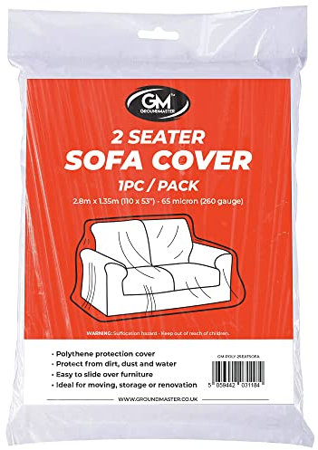 Polythene Plastic Sofa Cover - Standard 2 Seater Sofa Covers - Protective Dust Sheet - Furniture Cover for Storage, Moving, DIY - Sofa Protector for Removal and Decorating