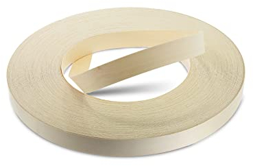 WoodPress® 22mm Echtholz vorverleimtes Furnier Kantenband - 50m Handelsrolle - Aufbügelholz
