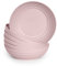 Juego de 6 Platos de Plastico Duro Reutilizables e Irrompibles para Fiestas y Eventos. Classic Rosa (Hondos 19 cm)