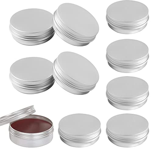 10 Piezas Tarros de Aluminio, 30 ml Vacíos Recipiente de cosmética, Contenedores Cosmético de Viaje Envases, lata aluminio, Bote aluminio para Cosmética, Loción, Crema, Máscaras, Bálsamo Labial, Velas