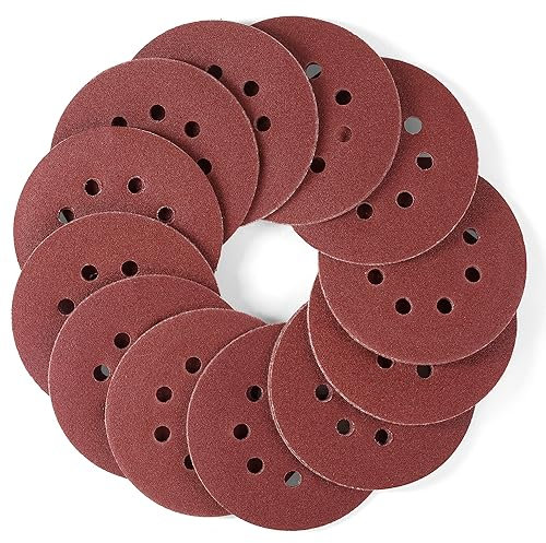SATC Sanding Discs 80 Grit 72Pcs Orbital Sander Discs 125mm Hook and Loop Round Orbital Sander Pads for Sanding