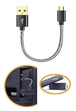 Cable USB de 30 cm para Fire Stick, cable de alimentación para transmisión de TV Stick, cable de alimentación de TV hecho para Amazon Fire Stick, Chromecast y otros dispositivos Android.