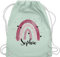 Turnbeutel Rucksack - Boho Regenbogen I Boho Rainbow - Unisize - Pastell Grün - kindergarten beutel kindergartenbeutel name kita stoffbeutel sportbeutel schule wäschebeutel für kinder bohemian