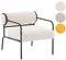 Mingone Sessel Weiß Cocktailsessel Modern Loungesessel Ohrensessel Lammwolle mit Schwarz Metallbeinen für Wohnzimmer Schlafzimmer bis 120kg
