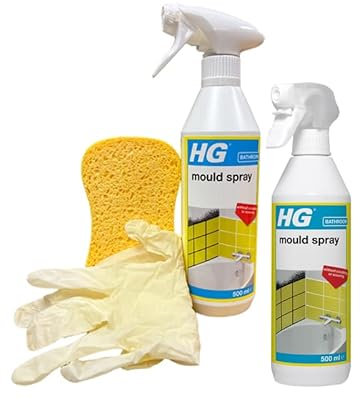 How to Remove Black Mould from Tiles, Grout and Bathrooms. Homecare Essentials Black Mould Removal Kit includes HG Mould Spray (2)