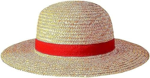 Luffy Straw hat,Cosplay Straw Hat for Costume Party,Yellow Strawhats with String Sun Hats Animation Hats (B-Light Yellow)