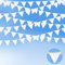 12M Wimpelkette Outdoor, Stoff Wimpelkette Weiß, Wimpel Girlande mit 50 STK Weiß Wimpeln, Wimpelkette Draußen Outdoor Dekoration, Wimpelkette für Geburtstagsparty, Hochzeit, Party