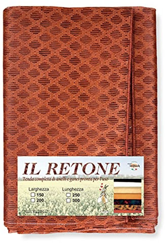 Tex family Tenda Rete ZANZARIERA a ROMBO da Esterno piombata in 4 Misure Diverse Unito RUGGINE - Cm. 150 x 250