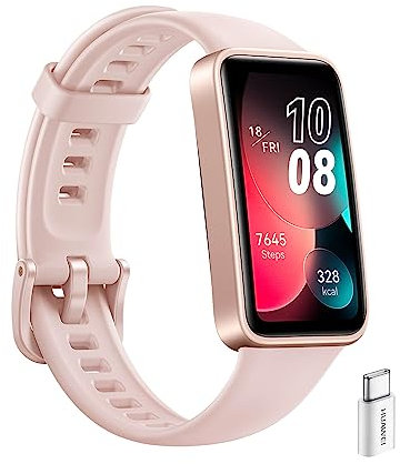 HUAWEI Band 8 Smart band, Leggero e Sottile, Monitoraggio scientifico del sonno, Batteria fino a 2 settimane, Compatibile con Android e iOS, 24/7 Monitoraggio della salute, Rosa+AP52