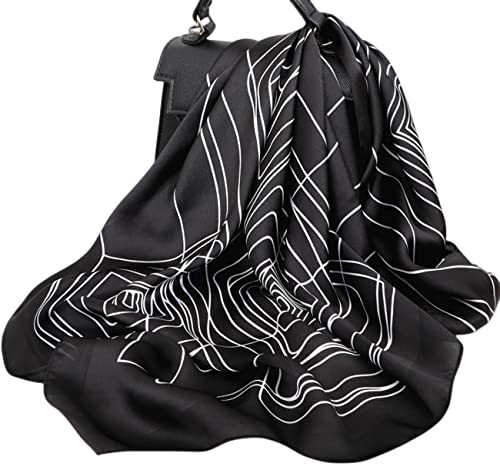FAIRYGATE Bandana Damen Kopftuch Quadrates Bedrucktes Halstuch Satin Seidentuch Schal DA2112
