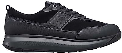 JOYA David II Black, Herren Sneaker, gepolsterte, Bequeme und atmungsaktive Freizeitschuhe, schwarz/grau
