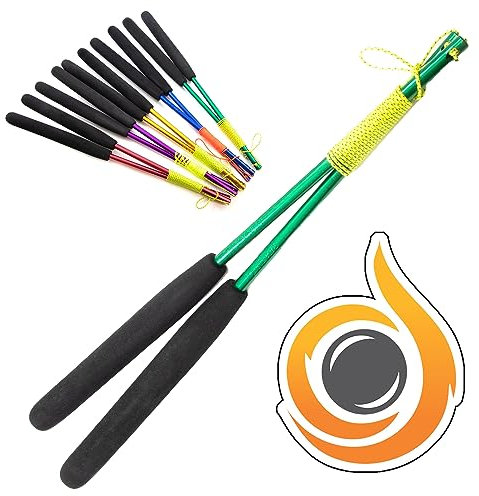 JD Pro Diabolo-Handstäbe, Aluminium, mit super glatter Schnur – Pro Diablo-Sticks mit Cascade-Aufkleber (grün)