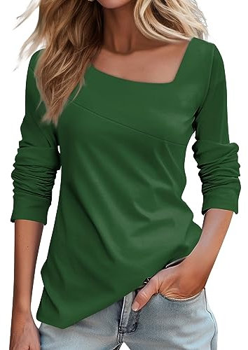 TIMEMEAN Chemise De Nuit Manches Longues Chemise Jaune Femme Top Fleuri Femme Chemises Blanche Femme Enceinte Femme Chemise Femme Paillette Tee Shirt en V Tunique Blouse Bouton Chemise Fête des