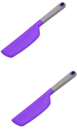MUCKLILY 2st Backspatel Hitzebeständiger Teigspatel Schwedisches Buttermesser Käsekuchen Backwerkzeug Gewürzstreuer Zuckergussspatel Tortengussspatel Kieselgel Marmeladenmesser Violett Groß