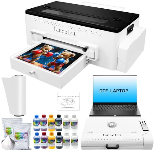 Lancelot A3 L1800 DTF Printer with Oven Roll Feeder, White Ink Circulation | DTF Transfer Printing Machine with Laptop bundle. Easy to operate, ideal for small business apparel & home studio printing