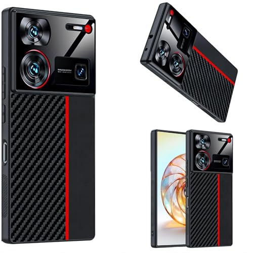 Hülle Funda para Nubia Z60 Ultra Cáscara Carbon Fiber,Textured Leather Slim Case Bumper Cover para ZTE Nubia Z60 Ultra(3)