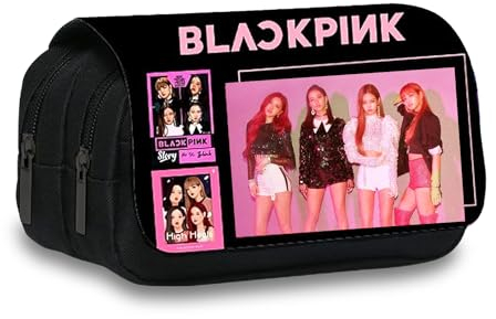 DIUKES Federmäppchen Rosa Hohe Kapazität, Pencil Case Idol Mädchen, Mäppchen Tragbare Mädchen, Federmäppchen 2 Fächer mit Reißverschluss Schulmaterial für Studenten Teenager Erwachsene Geschenk