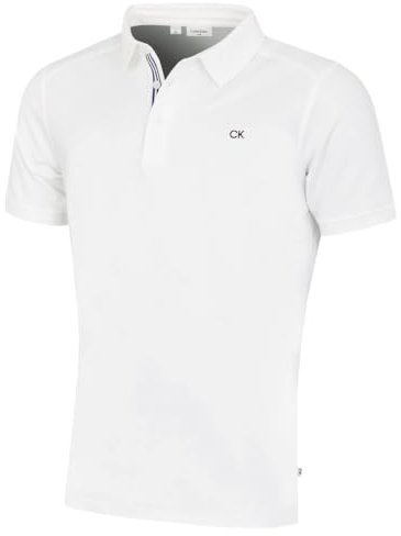 Calvin Klein Herren Campus Sport Stretch Golf Poloshirt - Weiß Sport - L