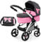 Bayer Design 17560AAPuppenwagen City Max mit Tasche, höhenverstellbar, schwenkbare Vorderräder, wandelbar als Jogger, integrierter Korb, Schwarz, Rosa