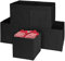 MATANA 6 Pack Foldable Fabric Cube Storage Boxes, Canvas Storage Unit for Baby Clothes, Home and Wardrobe Organisers - Black, 33cm x 33cm x 37cm