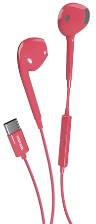 Music Hero USB-C Ohrhörer, USB-C Kopfhörer, integrierte Bedienelemente, Mikrofon, Semi-In-Ear, pink