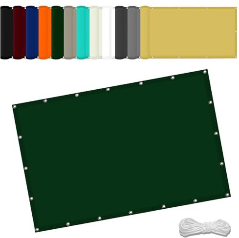 Pergola Canopy 1.9 x 3.2 m(6.2 x 10.5ft) Waterproof Garden Netting with Free Rope UV Block Weather-Resistant with Grommets Pes Sail Shades Fence Pergola Balcony, Dark Green