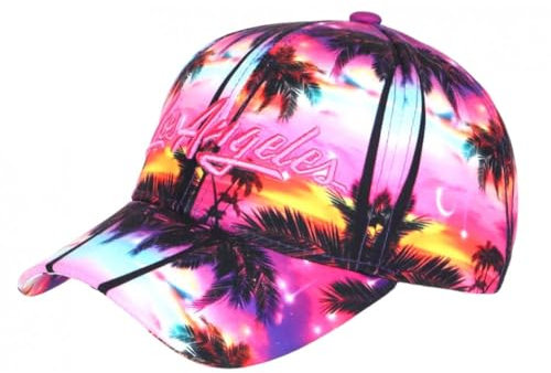 Hip Hop Honour Cappellino da bambino rosa e viola Los Angeles Tropicale Sunshine 7 a 11 anni - ragazzo, Rosa, taglia unica