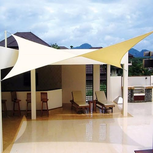300D Markise Sommer im Freien wasserdichte UV-beständige Schatten Leinwand Markisen für Terrasse wasserdichte Hinterhof Sonnenschirm Außenterrasse Schirme Balkonschirm(Color:Beige,Size:4 * 4m)