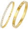 MILAKOO Tennisarmband Armreif Set für Frauen Damen Zirkonia Armreif Titanstahl Armband Set 17CM Freundschaft Armbänder Gold