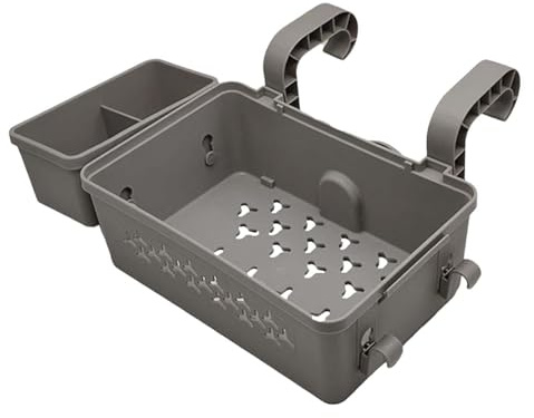 Sharplace Panier de Rangement, Panier de Piscine, Organisateur de Piscine Suspendu Robuste, Accessoires de Piscine pour Boissons, Gris
