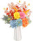 Tifuly Artificial Fake Flowers in Vase,Orange Roses Autumn Artificial Flowers with Vase,Silk Flowers Bouquet for Table Centrepiece Home Office Wedding Decoration