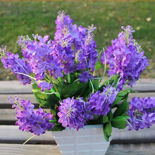 Realistic Hyacinth Artificial Flowers, Artificial Lavender Bouquet, Elegant Hyacinth Fake Flowers For Office Party Home Decoration(dark purple)