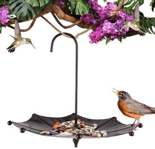WEGREAT Vogeltränke in Regenschirmform: 17 x 17 x 15 cm Vogelfutterspender, Futterhaus für Vögel Futterkassette Fensterfutterhaus für Wildvögel Vogeltränke, Teich oder Trinker