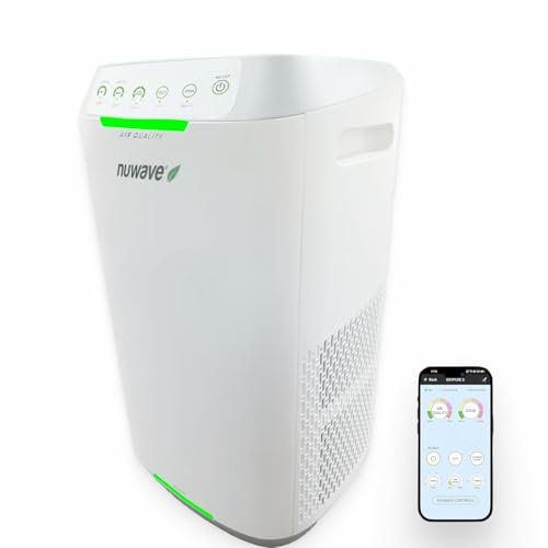 Nuwave Oxypure Zero - Purificador de aire con filtros lavables y reutilizables para habitaciones grandes | Limpiadores de aire inteligentes 99.9% de eliminación de partículas de 0.1 micras | Sensor de