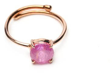 Bague de fiançailles en saphir rose Bague unisexe en argent sterling 925 Bague minimaliste délicate en pierres précieuses naturelles