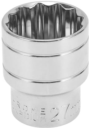 Motoforti Clé À Chocs Universelle en Acier Durable Au Chrome Vanadium De 42Mm, Ton Argenté, 1 Pièce, 12 Points, 27Mm pour Voiture Moto Motocross 1/2 Pouce D'Entraînement