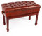 Adjustable Double Piano Stool with Storage Padded Cushioned Seat Brown 48 58cm Height