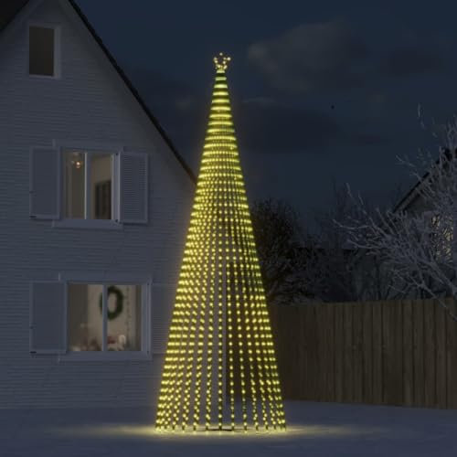 IKAYAA Albero di Natale Luminoso Luci Illuminazione Albero di Natale Interni Esterni Decorazioni Natalizie Interno Esterno-Bianco caldo-500 cm