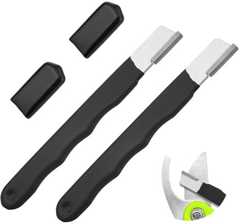 2 Pcs Garden Tool Sharpener, Multipurpose Usage Sharpening Premium Wolfram Steel Portable Pocket Knife Blade Sharpener for Pruning Shears Hatchets Scissors Sickle Fence Shears Axe(Black)