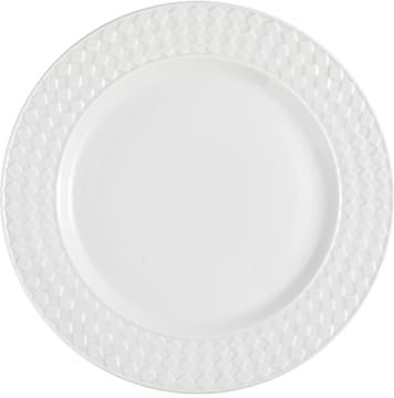 Platos Para El Hogar, Platos Llanos De Cerámica Con Relieve Blanco, Platos Planos Ligeros, Platos De Postre De Pasta, Platos Para Servir, Aptos Para Microondas Y Lavavajillas(Size:23.5*23.5*2CM)