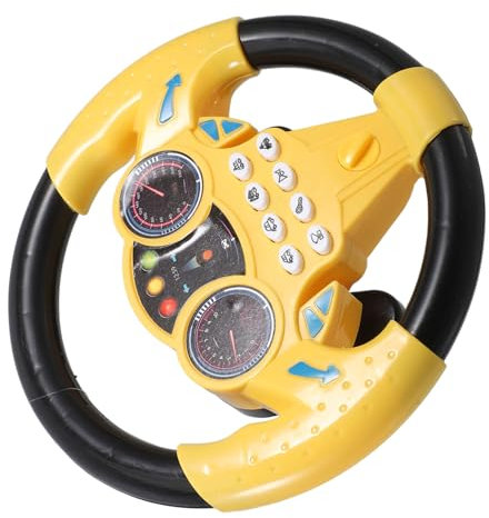 JOINPAYA Spiel Lenkrad Für Kinderautositz Musikalisches Lenkradspielzeug Für Simuliertes Fahrvergnügen Mit Saugnapf Pädagogisches Für Kleinkinder Perfekt Für Auto Und Reiseabenteuer Spielzeuglenkrad