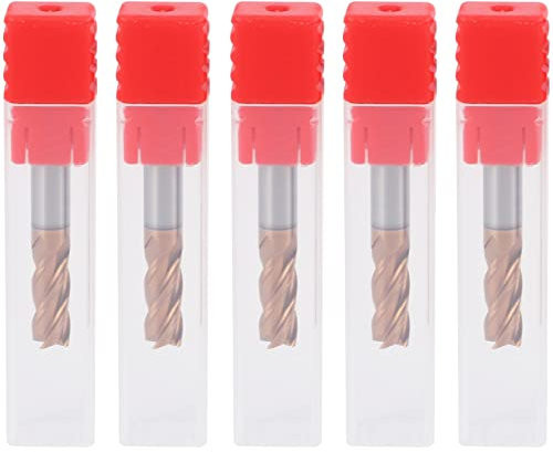 Steowsey 5 PicèCes SéRies 6Mm Fraises en Carbure une 4 Cannelures Fraise de Commande NuméRique Fraisage Entaillage Profilage Fraises en Spirale